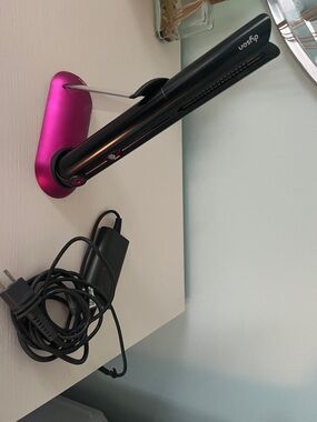Dyson Black Hair Straightener with Metallic Pink Accents